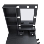 Kleines Schminktisch-Set mit Spiegel und verstellbarer LED-Beleuchtung, Steckdose, Haartrockner-Halt - Image 15