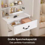 Modernes minimalistisches Schminktisch-Set mit dimmbarem LED-Spiegel – Kompakt mit verstecktem Staur - Image 10