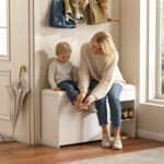 Schuhbank, Flurbank mit aufklappbarem, verstecktem Staufach, Modernes, minimalistisches Design, Geei - Image 10