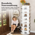 Rotating Shoe Cabinet Tower, 8-Tier Rotating Rack, Freestanding 360° Rotating Shoe Organizer - Image 5