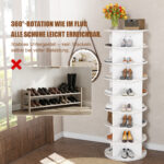 Rotating Shoe Cabinet Tower, 8-Tier Rotating Rack, Freestanding 360° Rotating Shoe Organizer - Image 7