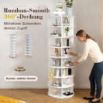Rotating Shoe Cabinet Tower, 8-Tier Rotating Rack, Freestanding 360° Rotating Shoe Organizer - Image 8