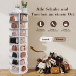 Rotating Shoe Cabinet Tower, 8-Tier Rotating Rack, Freestanding 360° Rotating Shoe Organizer - Image 9