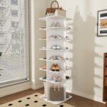 7-Tier Rotating Shoe Stand, Freestanding 360° Rotating Shoe Organizer, Shoe Rack Tower with - Image 9