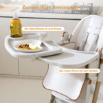 Verstellbarer Babyhochstuhl 0-6 Jahre – Tragbarer Kinderhochstuhl mit Sicherheitsgurt, Leisen Sperrb - Image 10