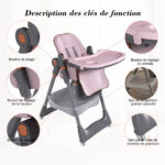 Verstellbarer Babyhochstuhl 0-6 Jahre – Tragbarer Kinderhochstuhl mit Sicherheitsgurt, Leisen Sperrb - Image 8