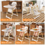 2-in-1 Baby High Chair with Rocking Function, 5-Point Safety Harness, Lockable Wheels, Removable Tray - Image 15