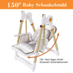 2-in-1 Baby High Chair with Rocking Function, 5-Point Safety Harness, Lockable Wheels, Removable Tray - Image 16