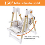 2-in-1 Baby High Chair with Rocking Function, 5-Point Safety Harness, Lockable Wheels, Removable Tray - Image 17