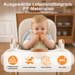 2-in-1 Baby High Chair with Rocking Function, 5-Point Safety Harness, Lockable Wheels, Removable Tray - Image 18