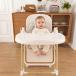 2-in-1 Baby High Chair with Rocking Function, 5-Point Safety Harness, Lockable Wheels, Removable Tray - Image 21
