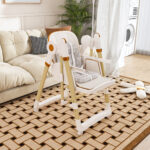 2-in-1 Baby High Chair with Rocking Function, 5-Point Safety Harness, Lockable Wheels, Removable Tray - Image 23
