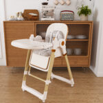 2-in-1 Baby High Chair with Rocking Function, 5-Point Safety Harness, Lockable Wheels, Removable Tray - Image 24