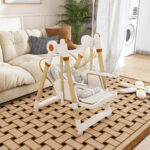 2-in-1 Baby High Chair with Rocking Function, 5-Point Safety Harness, Lockable Wheels, Removable Tray - Image 25