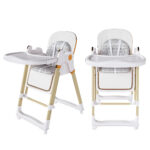 2-in-1 Baby High Chair with Rocking Function, 5-Point Safety Harness, Lockable Wheels, Removable Tray - Image 26