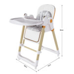 2-in-1 Baby High Chair with Rocking Function, 5-Point Safety Harness, Lockable Wheels, Removable Tray - Image 4