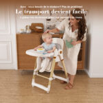 2-in-1 Baby High Chair with Rocking Function, 5-Point Safety Harness, Lockable Wheels, Removable Tray - Image 8