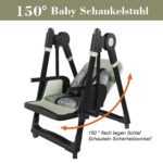 2-in-1 Baby High Chair with Rocking Function, 5-Point Safety Harness, Lockable Wheels, Removable Tray - Image 11