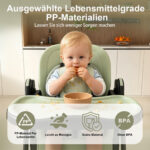 2-in-1 Baby High Chair with Rocking Function, 5-Point Safety Harness, Lockable Wheels, Removable Tray - Image 15