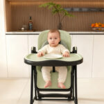 2-in-1 Baby High Chair with Rocking Function, 5-Point Safety Harness, Lockable Wheels, Removable Tray - Image 19