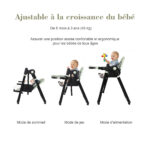 2-in-1 Baby High Chair with Rocking Function, 5-Point Safety Harness, Lockable Wheels, Removable Tray - Image 6
