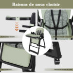 2-in-1 Baby High Chair with Rocking Function, 5-Point Safety Harness, Lockable Wheels, Removable Tray - Image 8