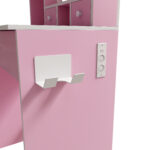 Kleines Schminktisch-Set mit Spiegel und verstellbarer LED-Beleuchtung, Steckdose, Haartrockner-Halt - Image 14