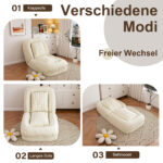 Foldable Ergonomic Sofa Bed for Adults & Pets - 5-Way Adjustable (90°-180°) with 2 - Image 5