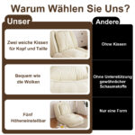 Foldable Ergonomic Sofa Bed for Adults & Pets - 5-Way Adjustable (90°-180°) with 2 - Image 8