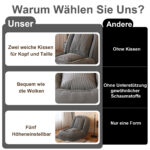 Foldable Ergonomic Sofa Bed for Adults & Pets - 5-Way Adjustable (90°-180°) with 2 - Image 8