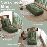 Foldable Ergonomic Sofa Bed for Adults & Pets - 5-Way Adjustable (90°-180°) with 2 - Image 5