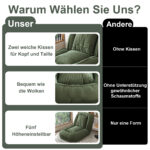 Foldable Ergonomic Sofa Bed for Adults & Pets - 5-Way Adjustable (90°-180°) with 2 - Image 8
