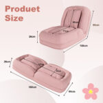 Foldable Ergonomic Sofa Bed for Adults & Pets - 5-Way Adjustable (90°-180°) with 2 - Image 3