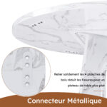 Modular Round Dining Table, 120 cm Diameter and 76 cm Height, MDF with Imitated Marble in White - Image 10