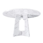 Modular Round Dining Table, 120 cm Diameter and 76 cm Height, MDF with Imitated Marble in White - Image 21