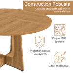 Modular Round Dining Table, 120 cm Diameter and 76 cm Height, MDF with Oak Veneer, Comfortable - Image 13