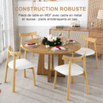 Modular Round Dining Table, 120 cm Diameter and 76 cm Height, MDF with Oak Veneer, Comfortable - Image 7