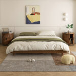 Mid-Century Cylindrical Nightstand with Charging Station (Outlet + 2 USB), Sliding Door & Storage - Round - Image 18
