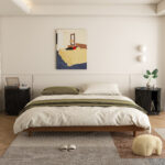 Mid-Century Cylindrical Nightstand with Charging Station (Outlet + 2 USB), Sliding Door & Storage - Round - Image 21
