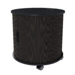 Mid-Century Cylindrical Nightstand with Charging Station (Outlet + 2 USB), Sliding Door & Storage - Round - Image 24