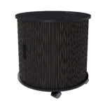 Mid-Century Cylindrical Nightstand with Charging Station (Outlet + 2 USB), Sliding Door & Storage - Round - Image 25