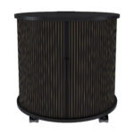 Mid-Century Cylindrical Nightstand with Charging Station (Outlet + 2 USB), Sliding Door & Storage - Round - Image 26
