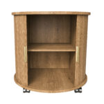 Mid-Century Cylindrical Nightstand with Charging Station (Outlet + 2 USB), Sliding Door & Storage - Round - Image 22