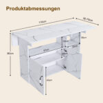 Rectangular Foldable Mobile Dining Table 110x70x80 cm, Multifunctional with 5 Storage Shelves and 5 Casters - Image 5