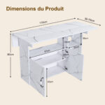Rectangular Foldable Mobile Dining Table 110x70x80 cm, Multifunctional with 5 Storage Shelves and 5 Casters - Image 6