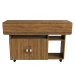 Rectangular Foldable Mobile Dining Table 110x70x80 cm, Multifunctional with 5 Storage Shelves and 5 Casters - Image 20