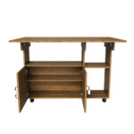 Rectangular Foldable Mobile Dining Table 110x70x80 cm, Multifunctional with 5 Storage Shelves and 5 Casters - Image 22