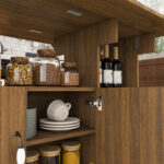 Rectangular Foldable Mobile Dining Table 110x70x80 cm, Multifunctional with 5 Storage Shelves and 5 Casters - Image 23