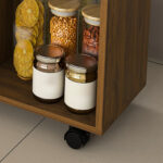 Rectangular Foldable Mobile Dining Table 110x70x80 cm, Multifunctional with 5 Storage Shelves and 5 Casters - Image 25