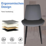 Modern Dining Chairs, PU Leather Dining Chairs with Carbon Steel Legs for Home, Restaurant - Image 12